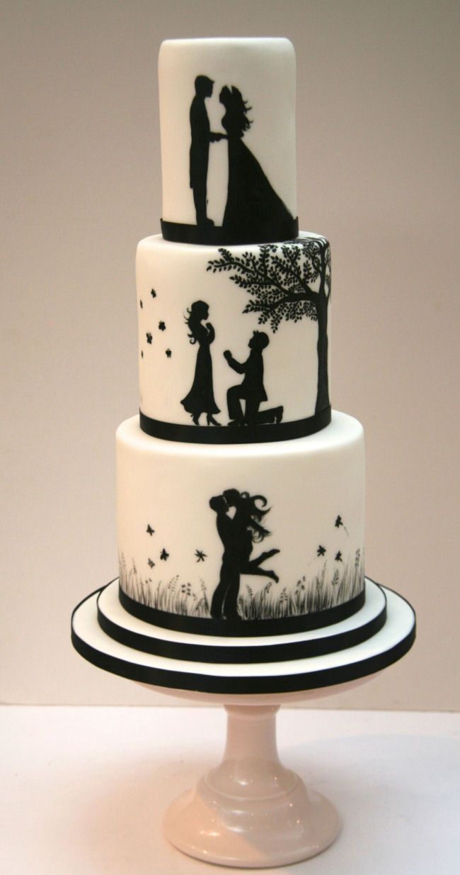 torte za vencanje sa siluetama